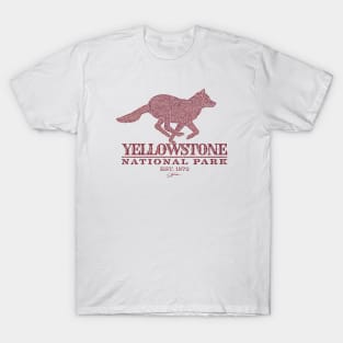 Yellowstone National Park, Running Wolf T-Shirt